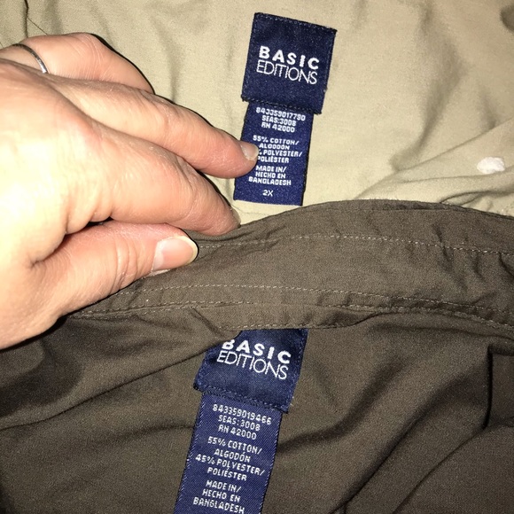 two brown mens button down shirts/size 2X - Picture 2 of 10